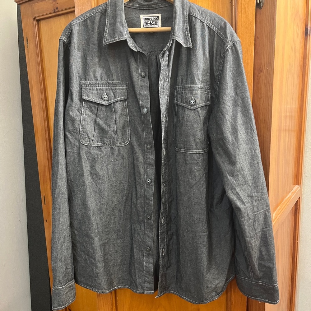 Converse One Star Men shirt L Charcoal
